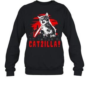 Beware Catzilla Laser Cat Lover Swea Sweatshirt